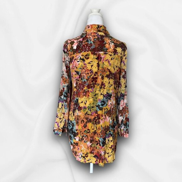 Anthropologie Fig & Flower Blouse size Small Bohemian, Floral, Boho - Picture 4 of 7